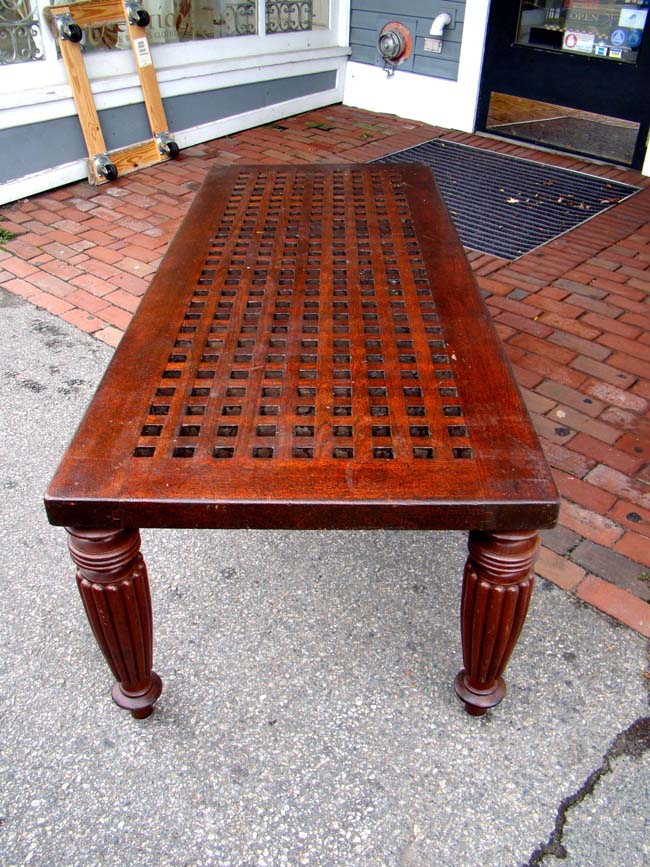 A fine 19th century table or bench made from ship's deck grating circa 1840 — image 2